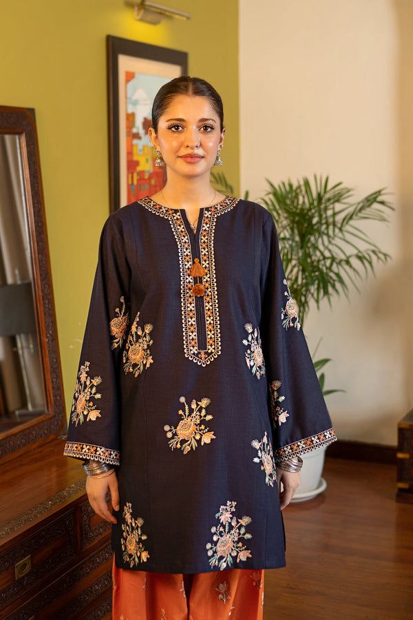 Style-BU 1207 Aegean Blue Embroidered 2 pc Unstitched Lawn Dress