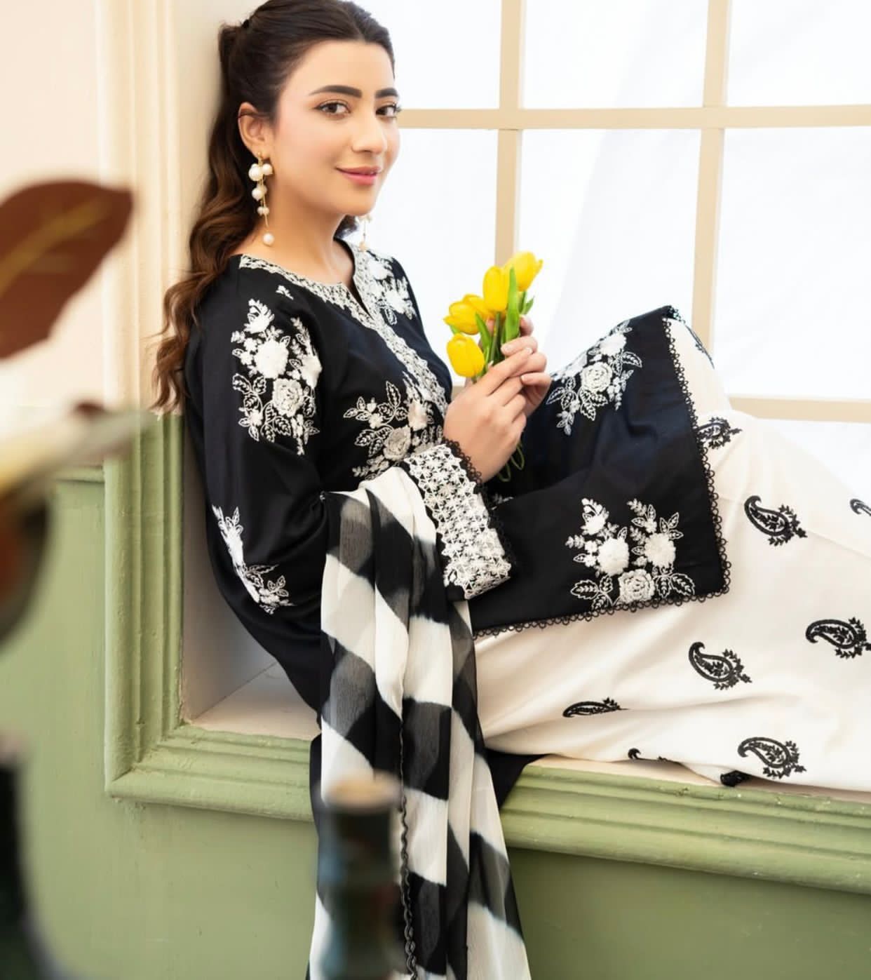 Style-FF 1105 Embroidered 3 pc Unstitched Lawn Dress