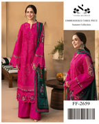 Style-FF 1113 Embroided 3 pc with Digital Printed Dupatah