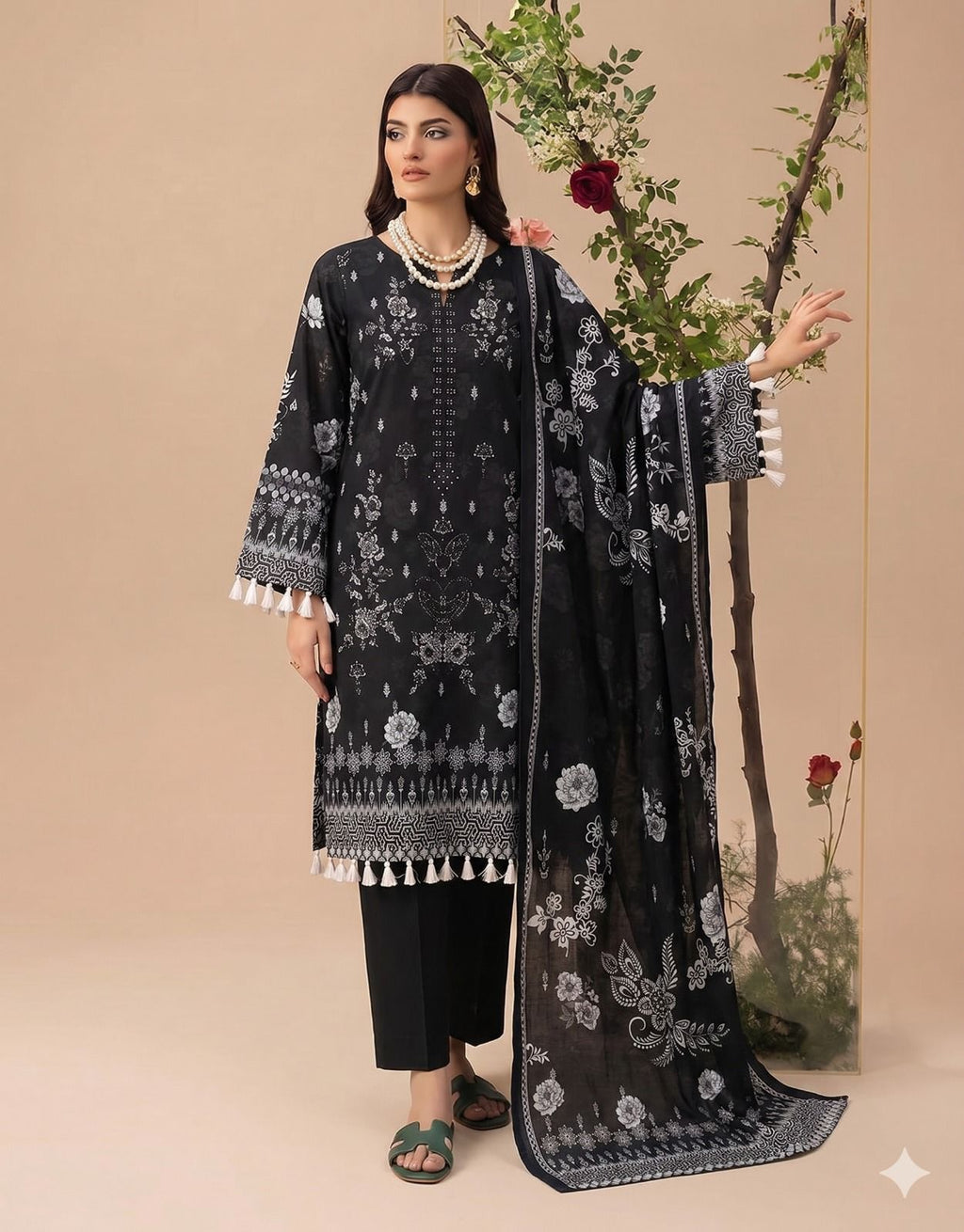 Style-FF 1114 Embroidered 3 pc Unstitched Lawn Dress