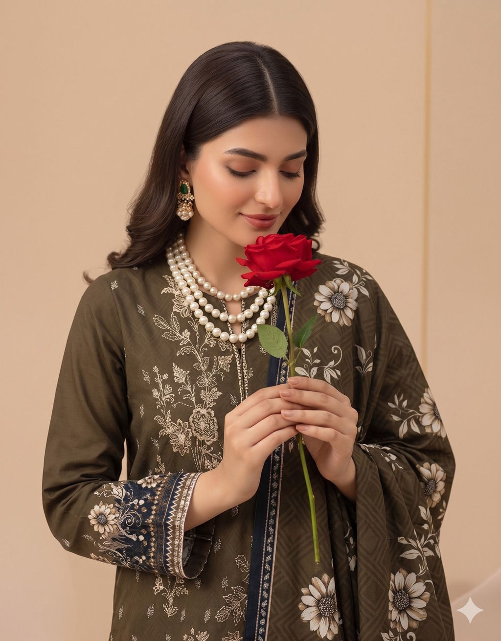Style-FF 1115 Embroidered 3 pc Unstitched Lawn Dress