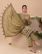 Style-FF 1118 Embroidered 3 pc Unstitched Lawn Dress