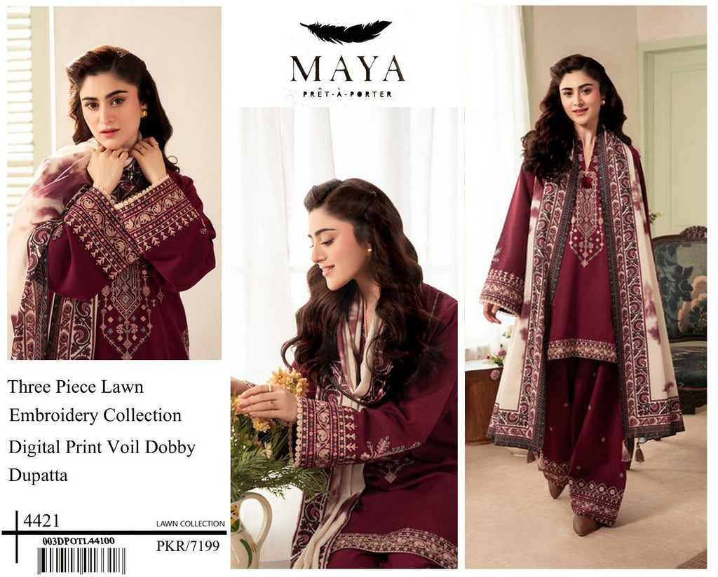 Style-FF 1120 Embroidered 3 pc Unstitched Lawn Dress