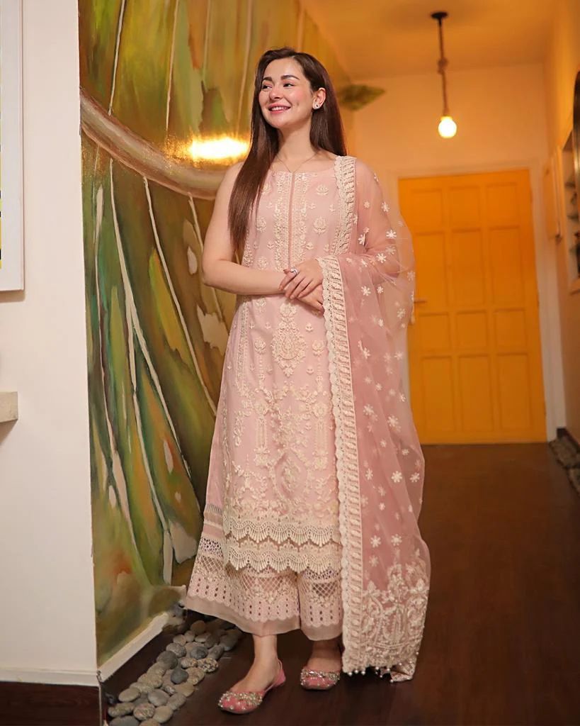 Style-FF 1121 Embroidered 3 pc Peach  Unstitched Lawn Dress