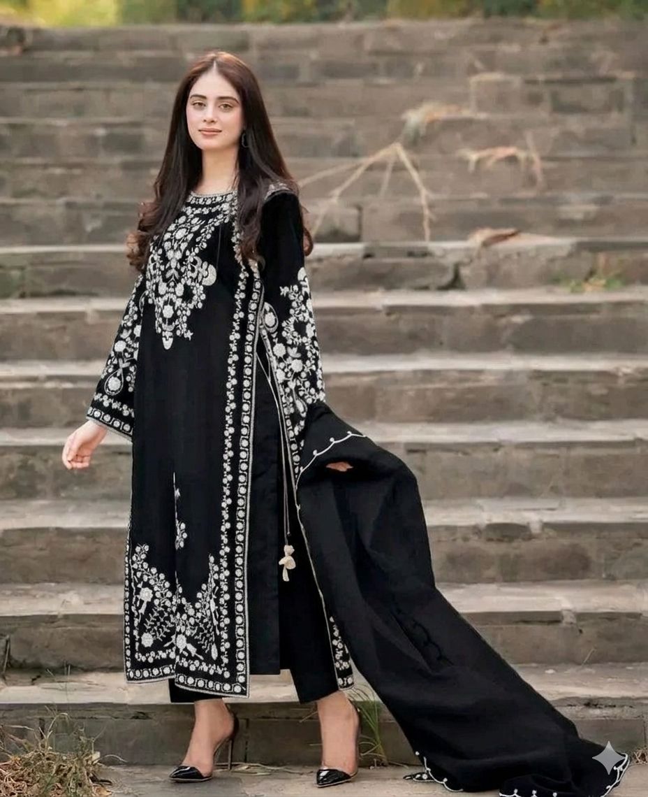 Style-BU 1203 Embroidered 3 pc Unstitched Lawn Dress