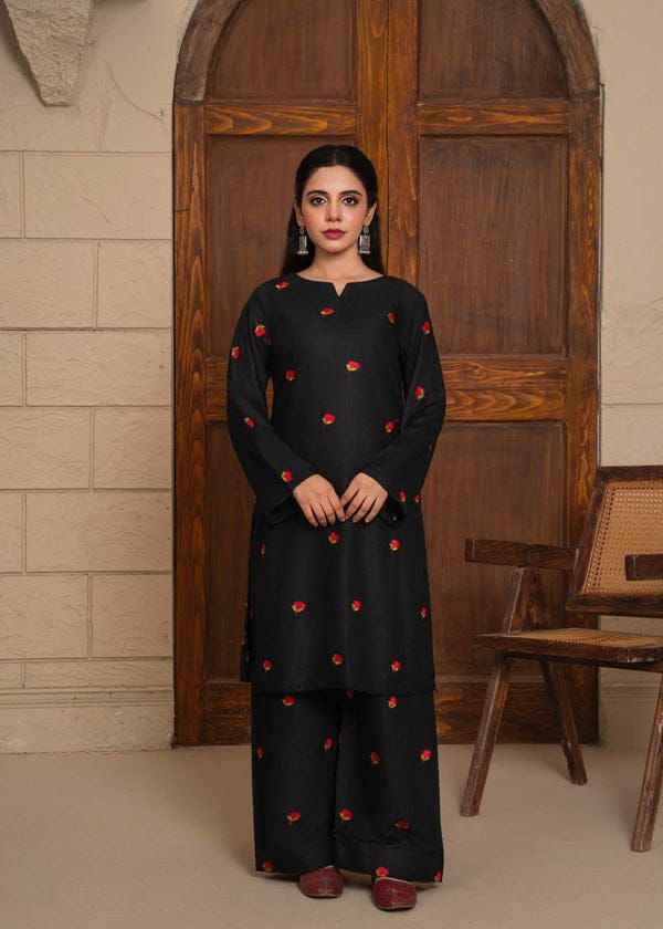 Style-NF 1305 Jut Black Embroidered 2 pc Unstitched Lawn Dress
