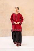 Style-NF 1307 Black & Red Embroidered 2 pc Unstitched Lawn Dress