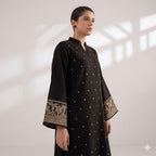 Style-NF 1308Black & Red Embroidered 2 pc Unstitched Lawn Dress