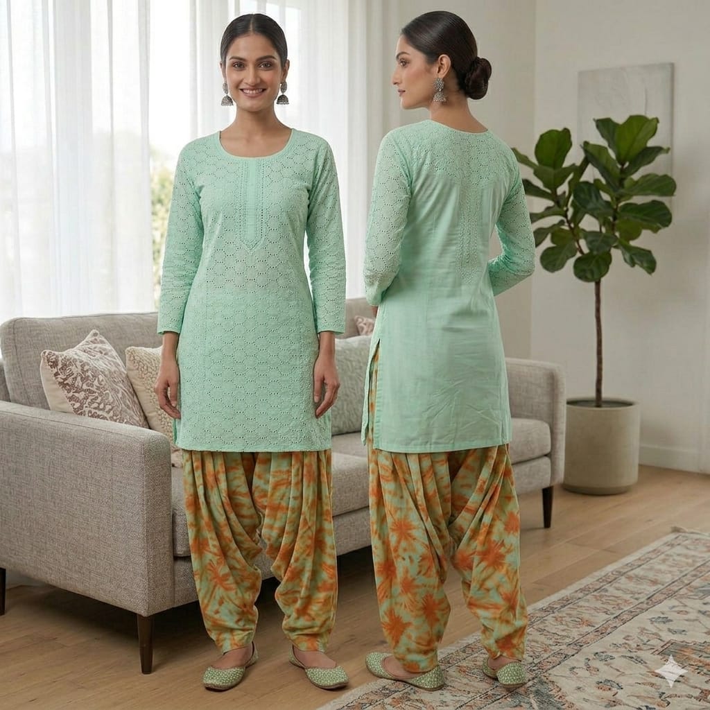 Style-FF 1126 Mint Green Embroidered 2 pc Unstitched Lawn Dress