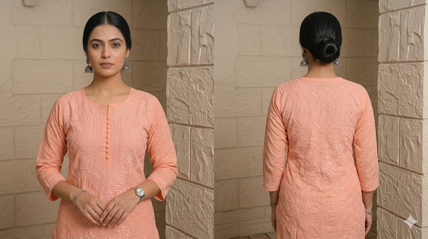 Style-FF 1127 Peach Pink Embroidered 2 pc Unstitched Lawn Dress