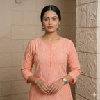 Style-FF 1127 Peach Pink Embroidered 2 pc Unstitched Lawn Dress