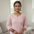 Style-FF 1129 Pink & Black Embroidered 2 pc Unstitched Lawn Dress