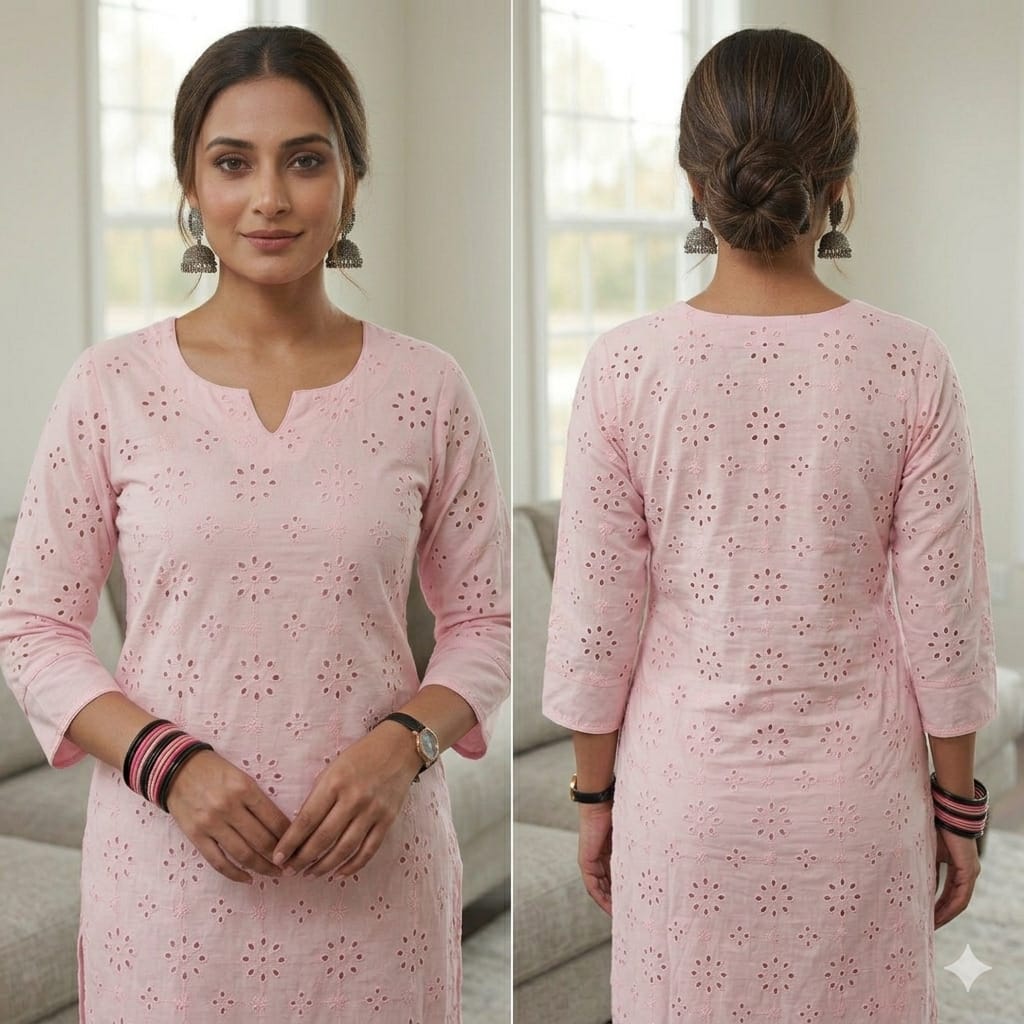 Style-FF 1129 Pink & Black Embroidered 2 pc Unstitched Lawn Dress