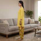 Style-FF 1132 Lemon Yellow Embroidered 2 pc Unstitched Lawn Dress