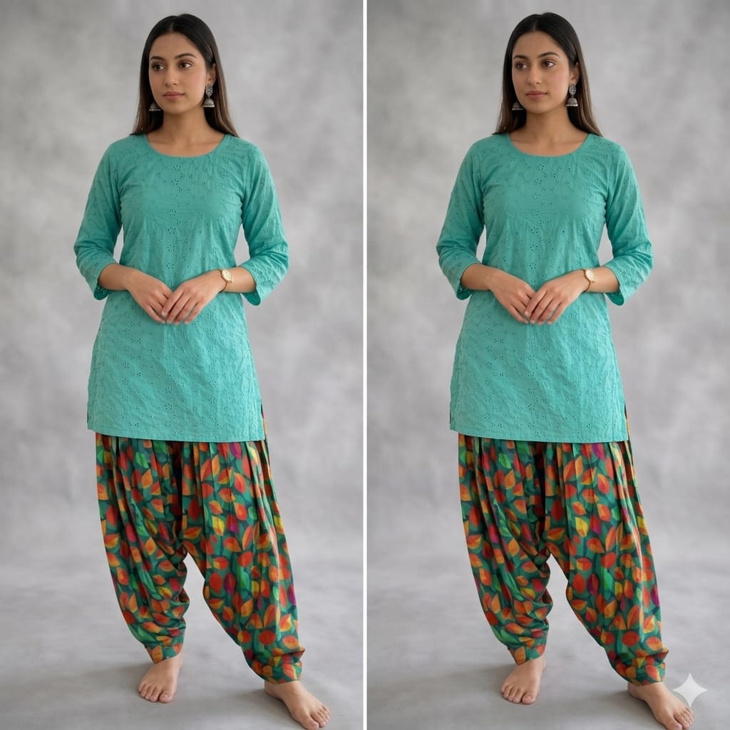 Style-FF 1133 Aqua Embroidered 2 pc Unstitched Lawn Dress