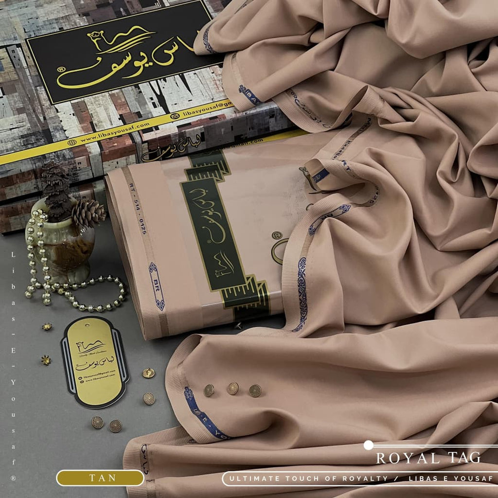 Tan Premium Unstitched SUMMER Wash'n Wear Fabric