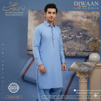 Cornflower Blue Premium Unstitched SUMMER Wash'n Wear Fabric