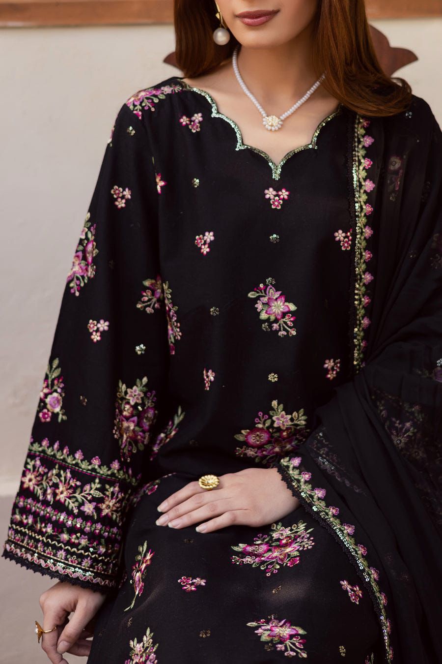Style-NF 1311 Embroidered 3 pc Unstitched Lawn Dress