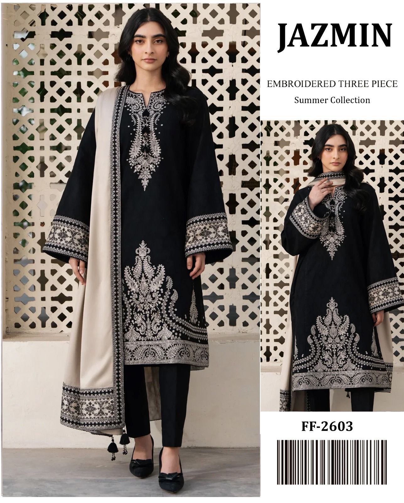 Style-FF 1103 Embroidered 3 pc Unstitched Lawn Dress