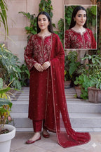 Style-FF 1102 Embroidered 3 pc Unstitched Lawn Dress