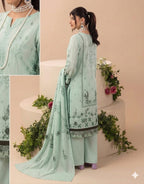 Style-FF 1117 Embroidered 3 pc Unstitched Lawn Dress