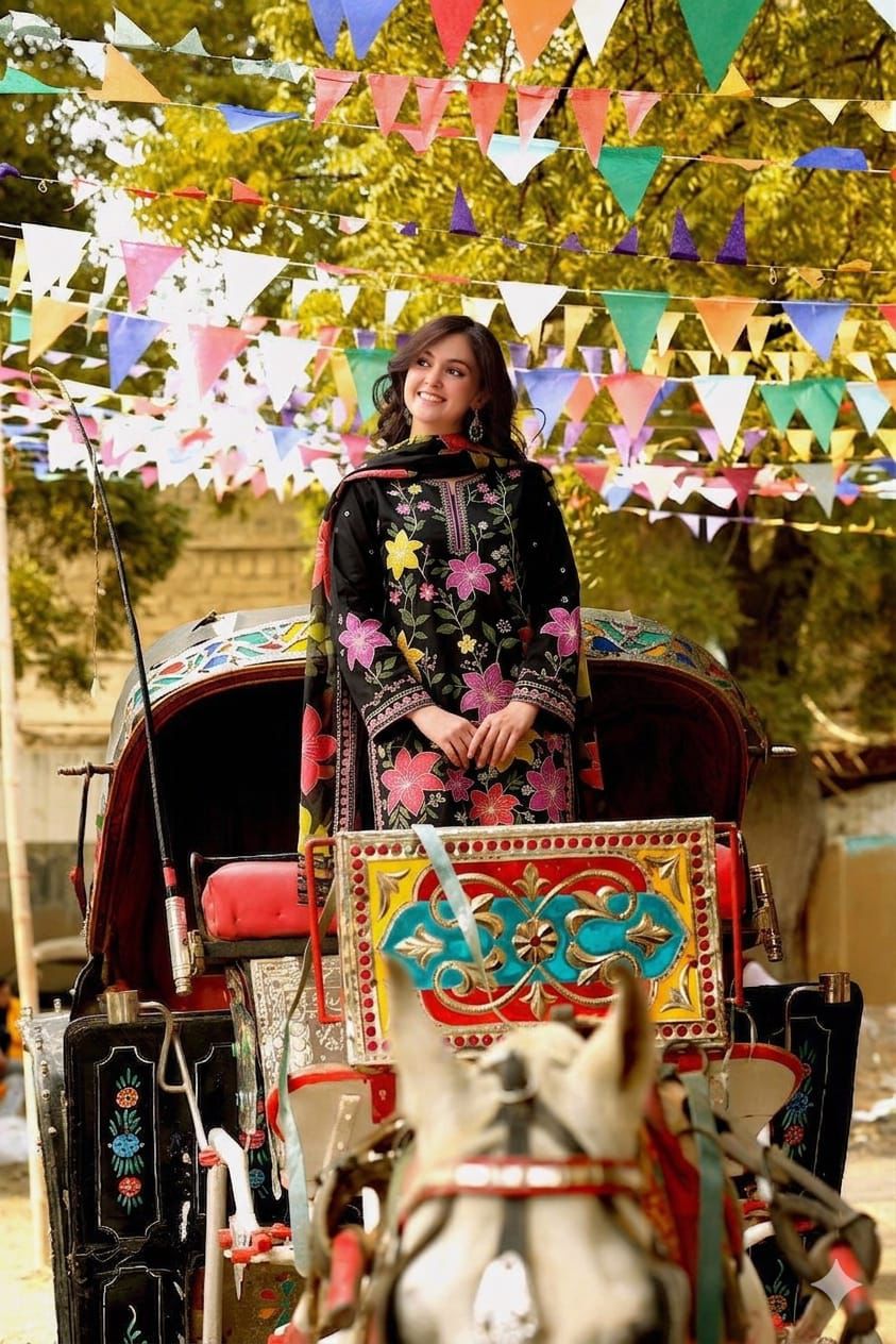 Style-NF 1301 Embroidered 3 pc Unstitched Lawn Dress
