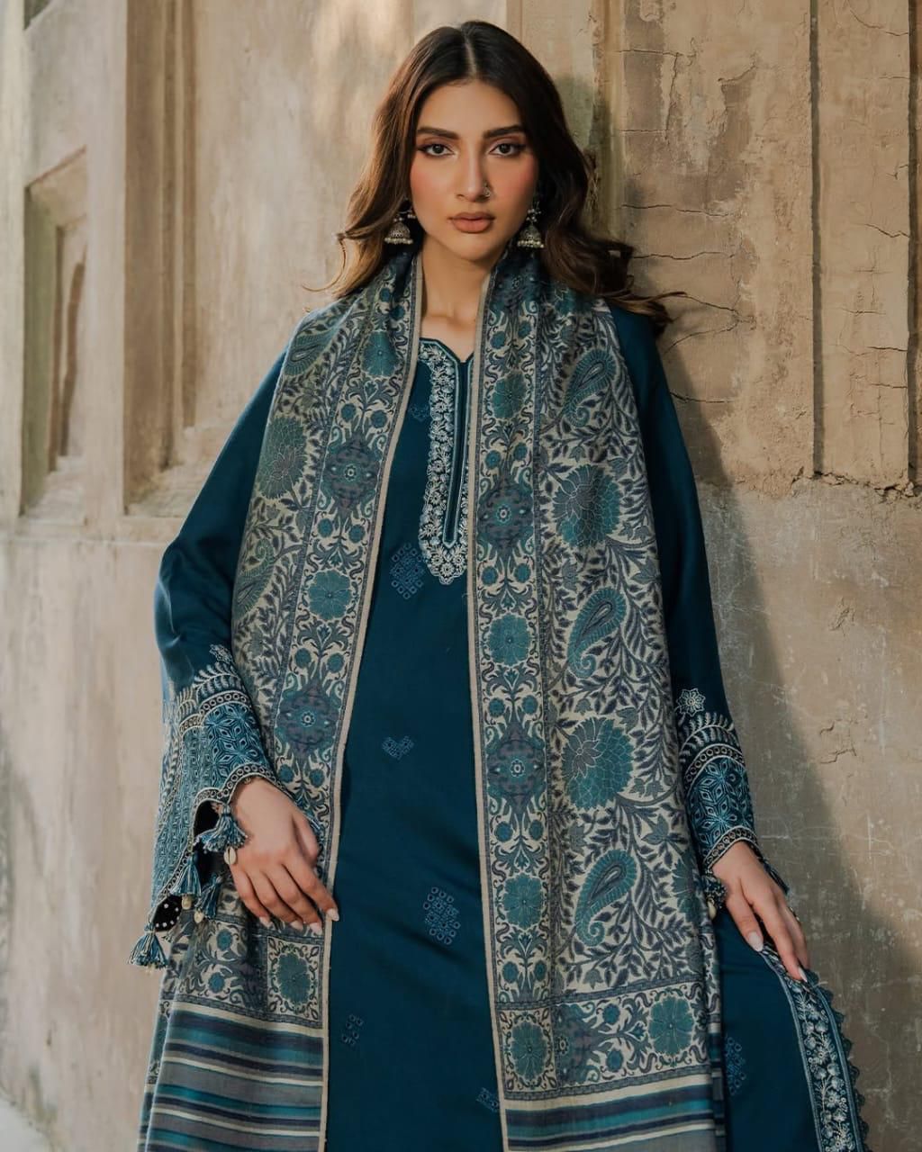 Style-NF 1302 Embroidered 3 pc Unstitched Lawn Dress