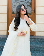 Style-NF 1303 Soft Cream Embroidered 3 pc Unstitched Lawn Dress
