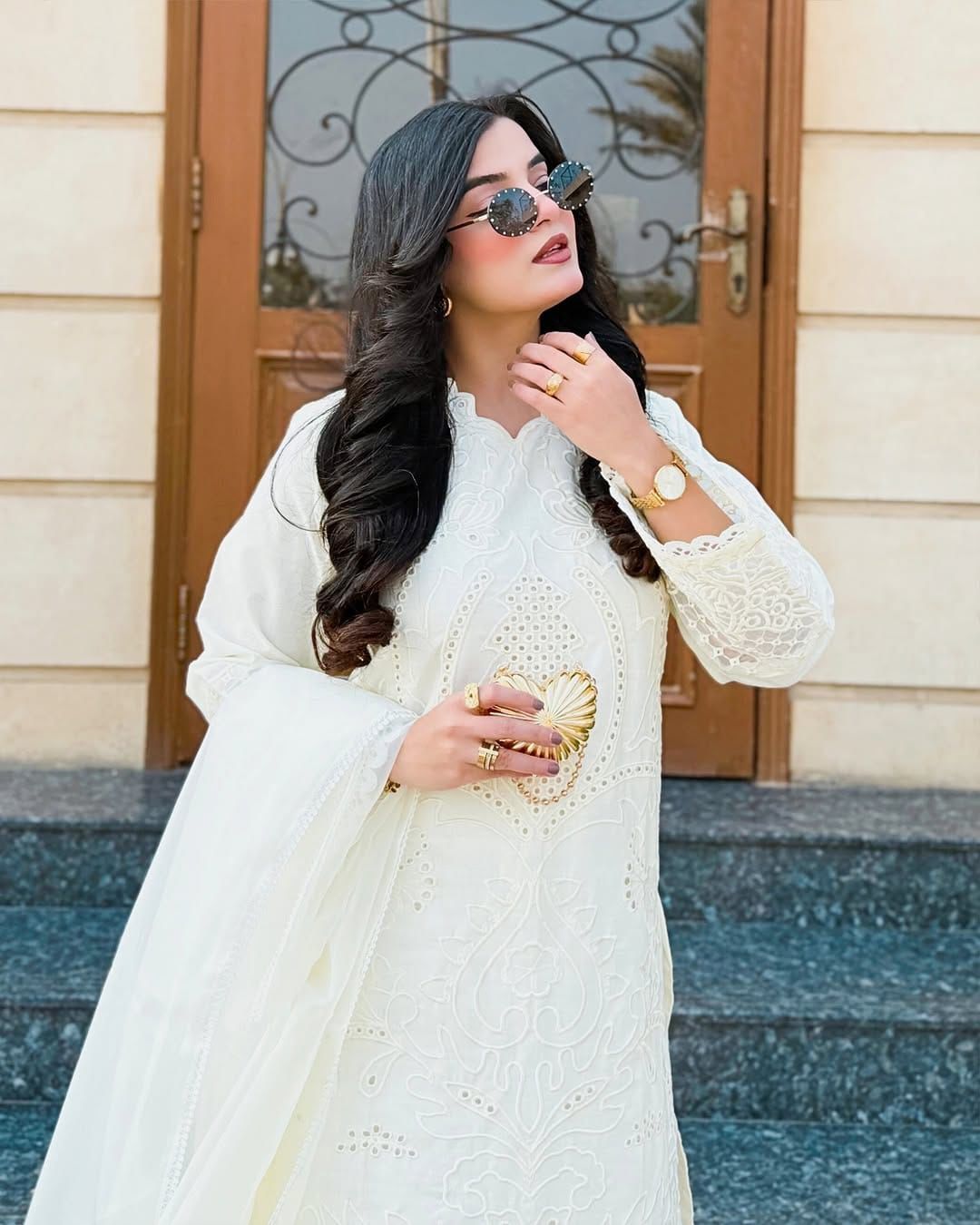 Style-NF 1303 Soft Cream Embroidered 3 pc Unstitched Lawn Dress
