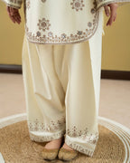 Style-NF 1304 Rich Cream Embroidered 2 pc Unstitched Lawn Dress