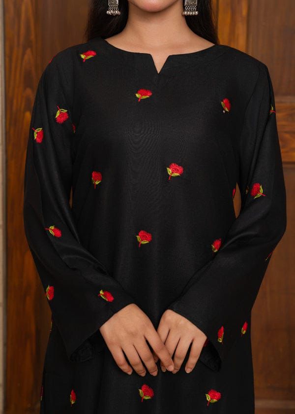 Style-NF 1305 Jut Black Embroidered 2 pc Unstitched Lawn Dress