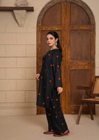 Style-NF 1305 Jut Black Embroidered 2 pc Unstitched Lawn Dress