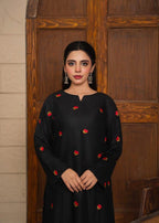 Style-NF 1305 Jut Black Embroidered 2 pc Unstitched Lawn Dress