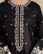 Style-NF 1306 Jut Black Embroidered 2 pc Unstitched Lawn Dress